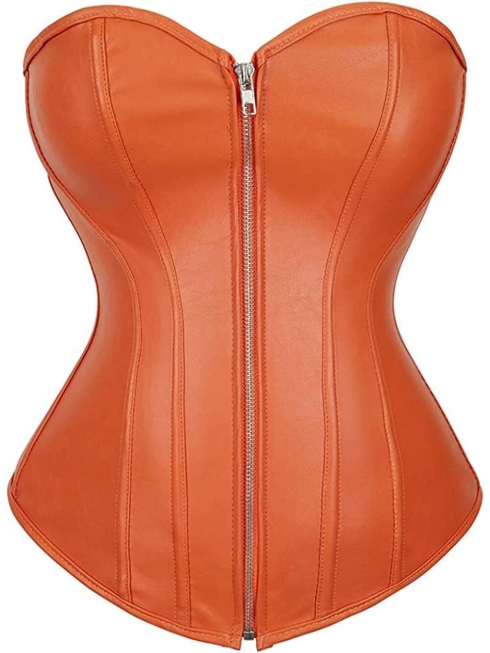 Corsets for Women Faux Leather Corset Top Steampunk Corsets Zipper Bustier Pirat